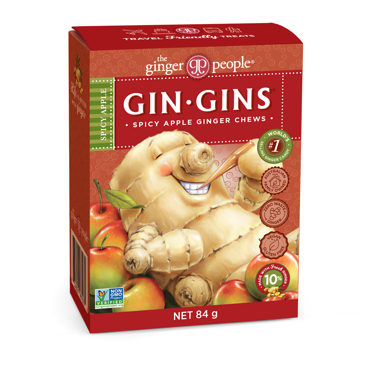 Gin Gins Spicy Apple Ginger Chews 84g
